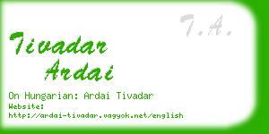 tivadar ardai business card